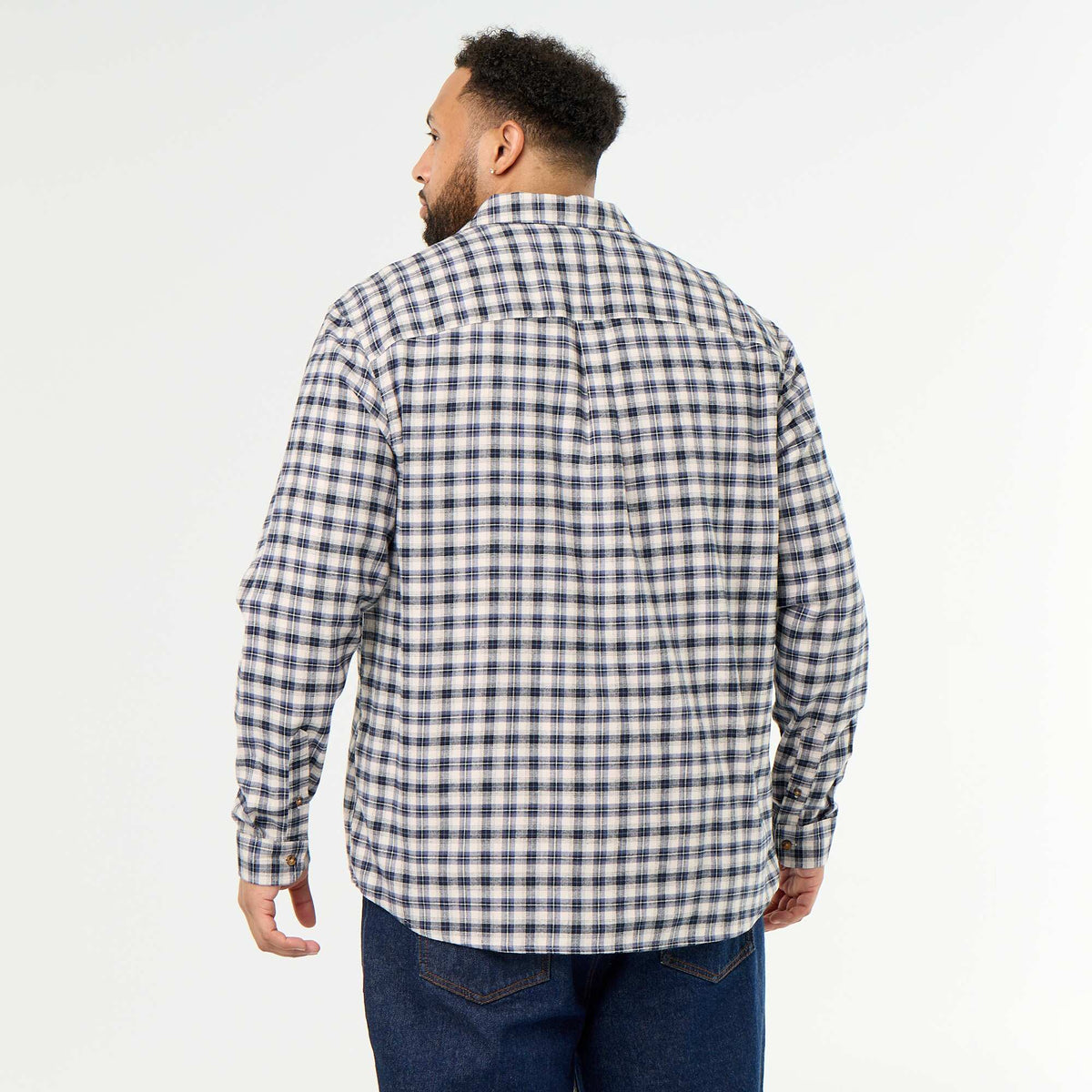 Patterned flannel shirt BLUE