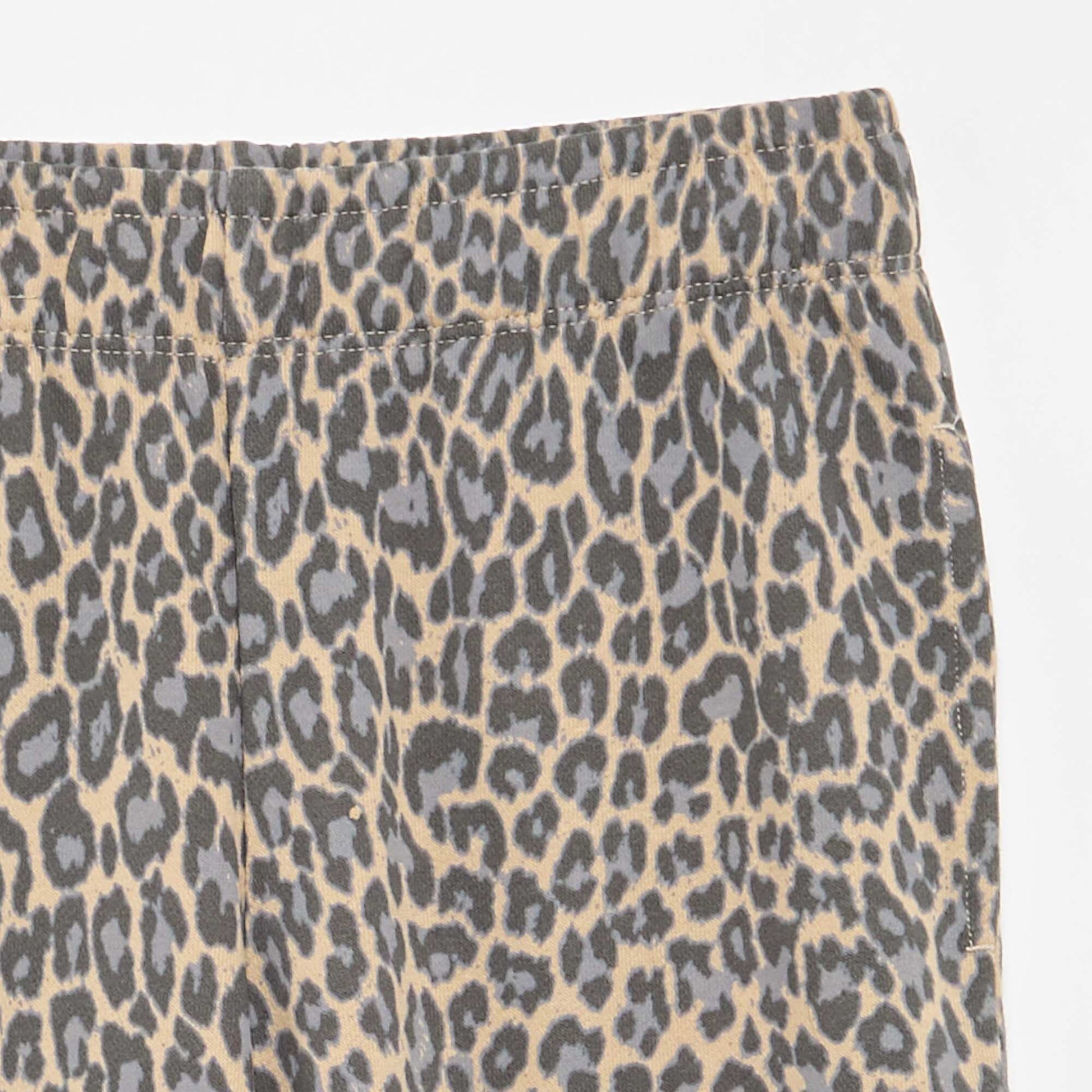 Leopard Print Joggers BEIGE