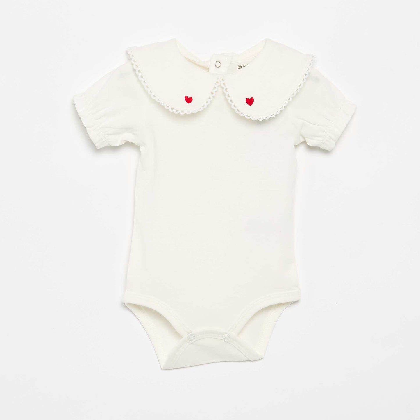 Bodysuit with fancy collar WHITE