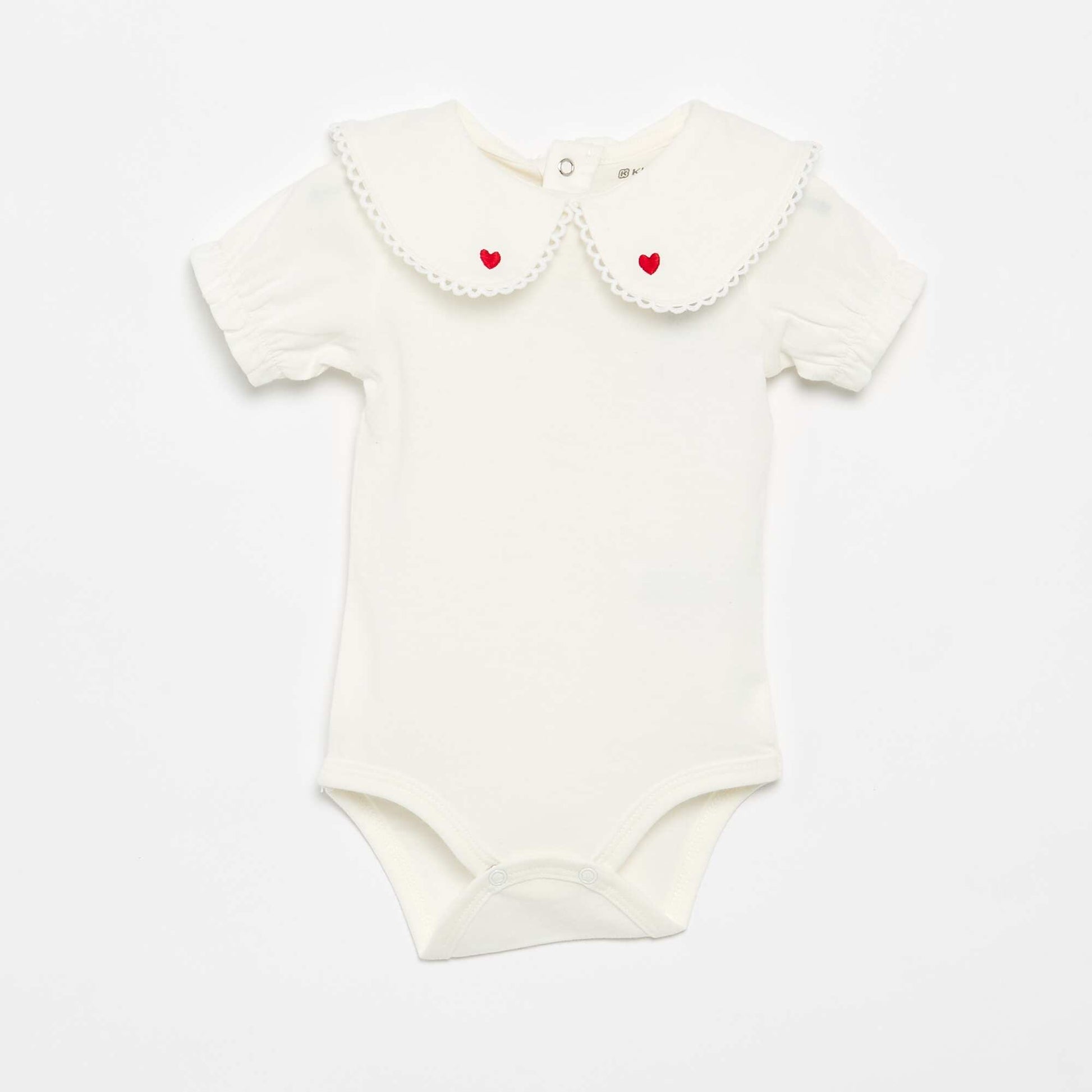 Bodysuit with fancy collar WHITE