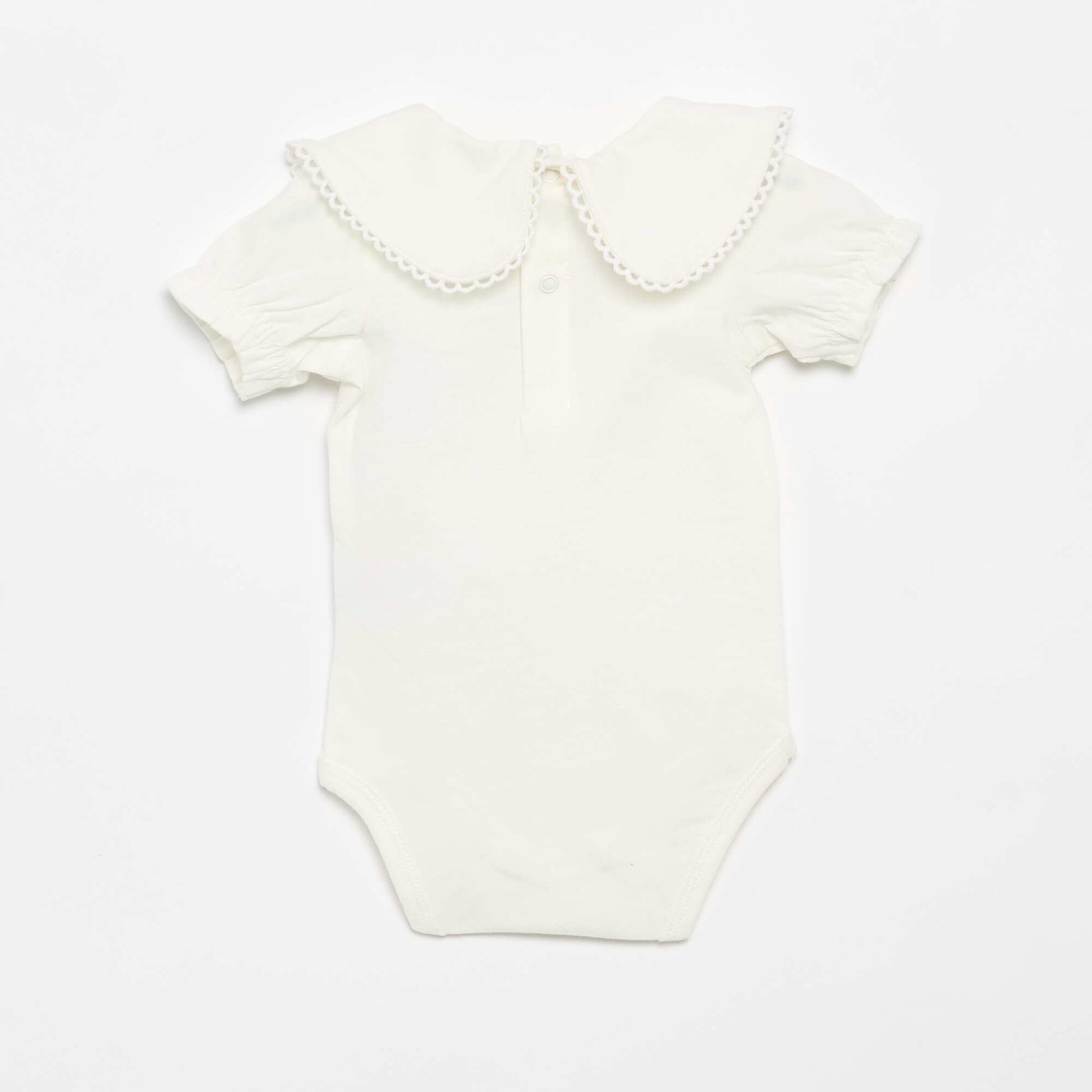 Bodysuit with fancy collar WHITE