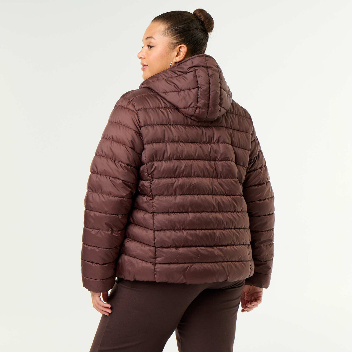 Quilted Hooded Puffer Jacket BROWN