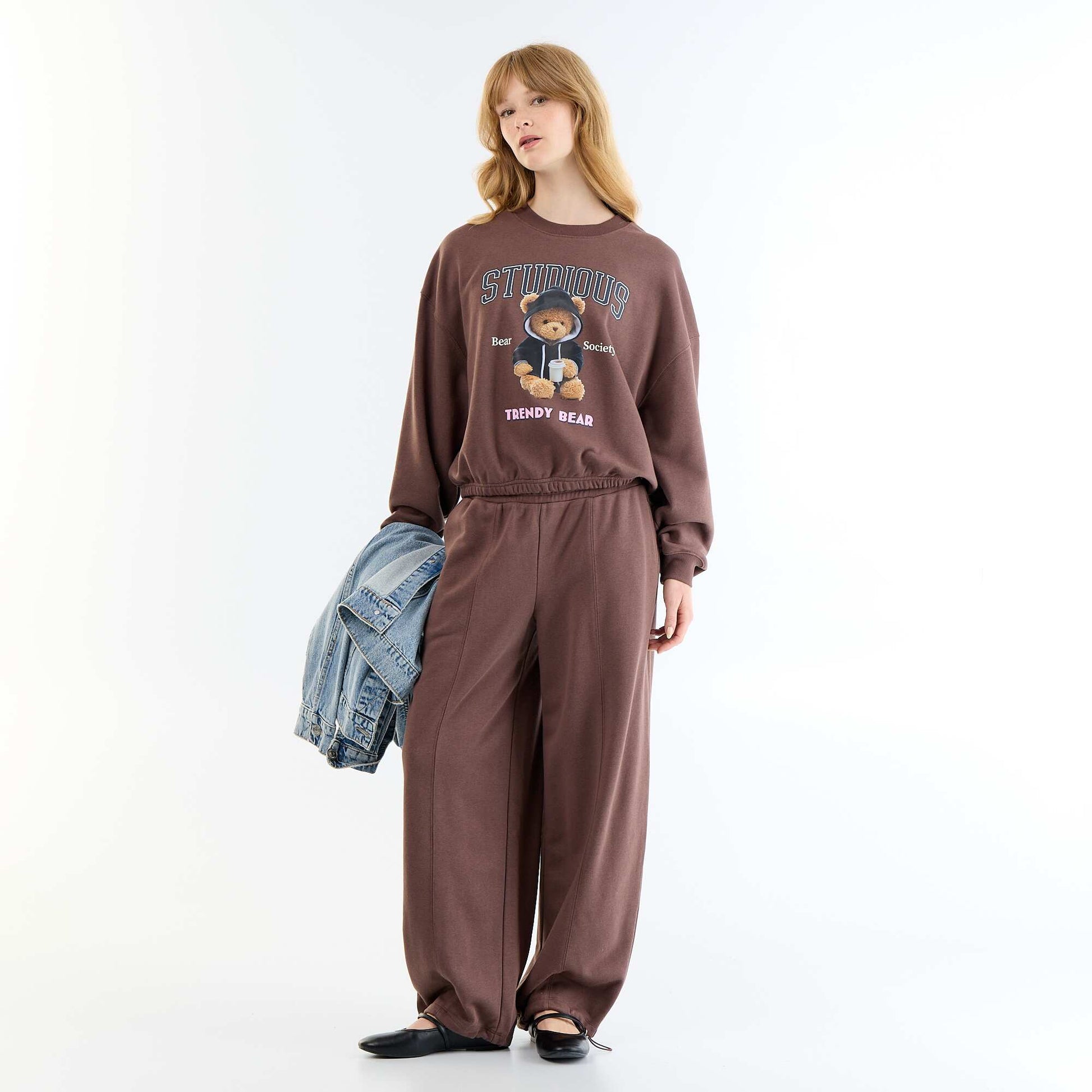 Wide Leg Sport Joggers BROWN