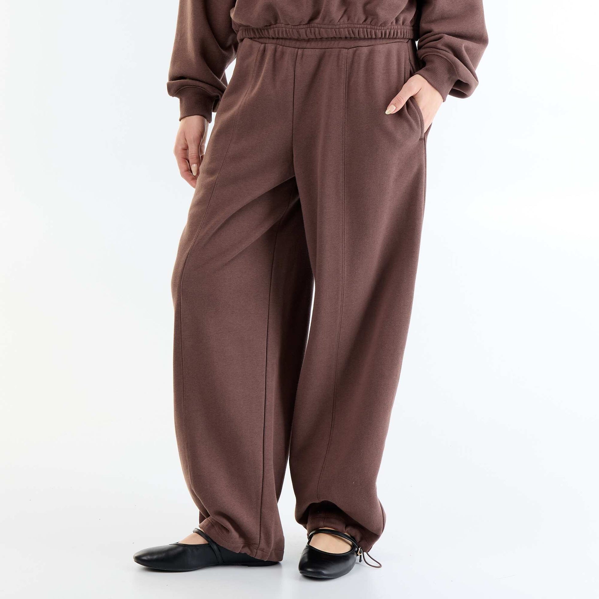 Wide Leg Sport Joggers BROWN