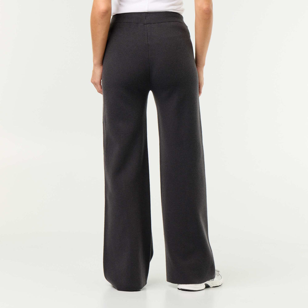 Wide knit trousers BLACK