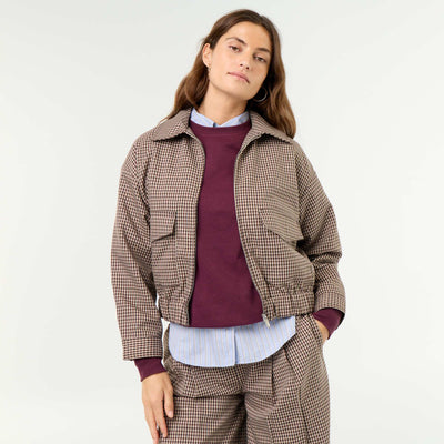 Fluid Jacket with Zip Opening BROWN