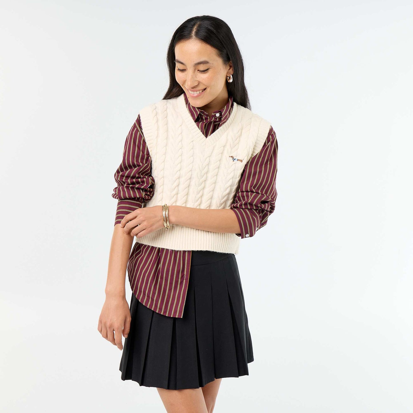 Pleated Short Skirt BLACK