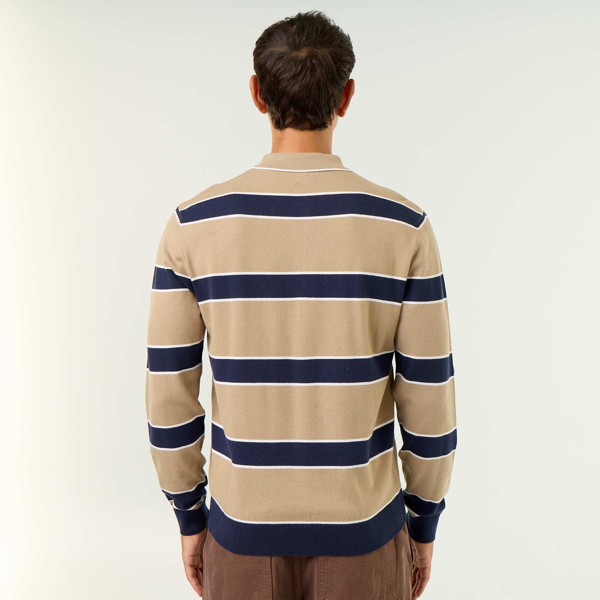 Long-sleeved rugby polo shirt BEIGE