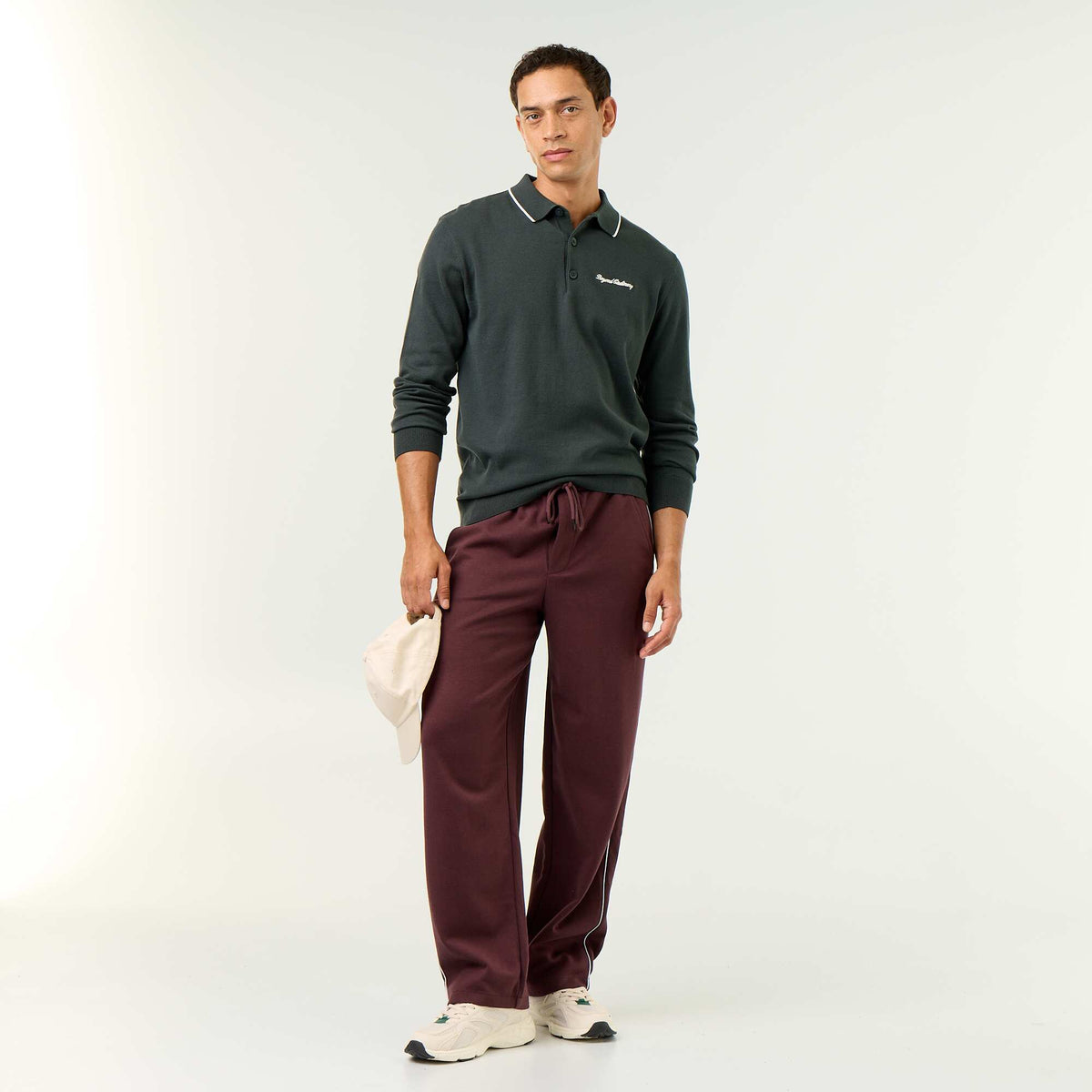 Long-sleeved rugby polo shirt GREEN