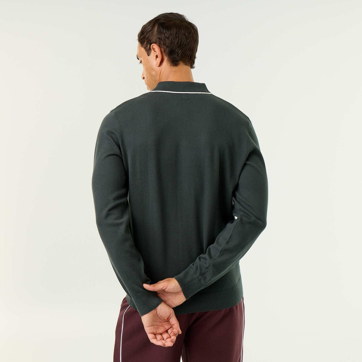 Long-sleeved rugby polo shirt GREEN