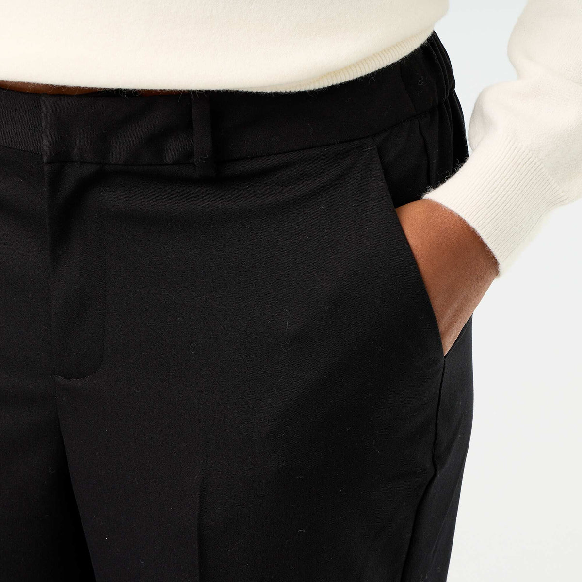 Solid Cigarette Trousers BLACK
