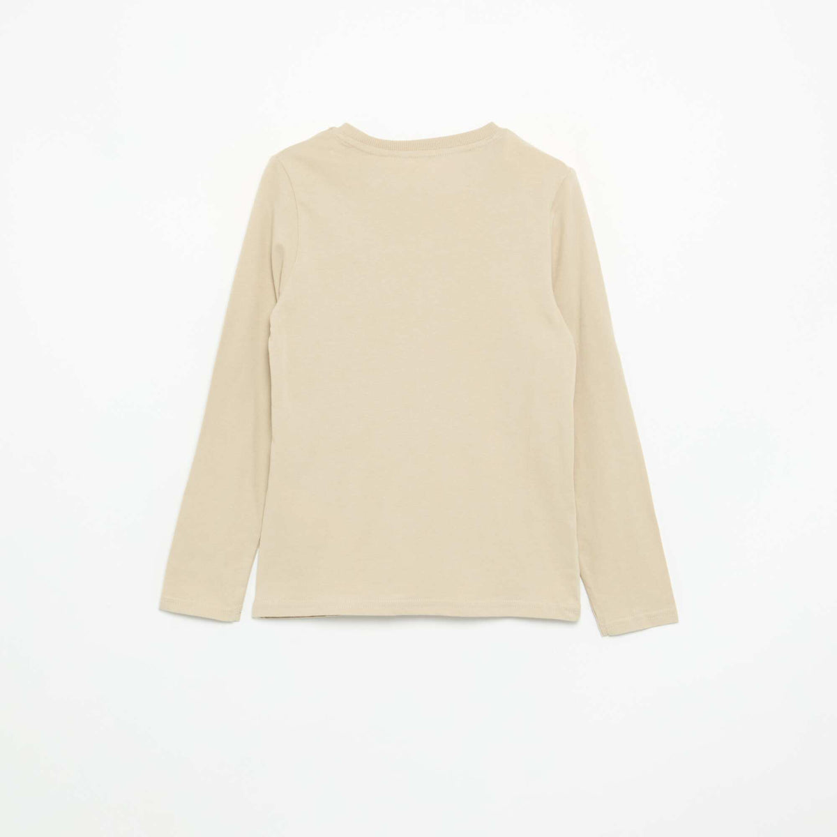 Long-sleeved printed T-shirt BEIGE
