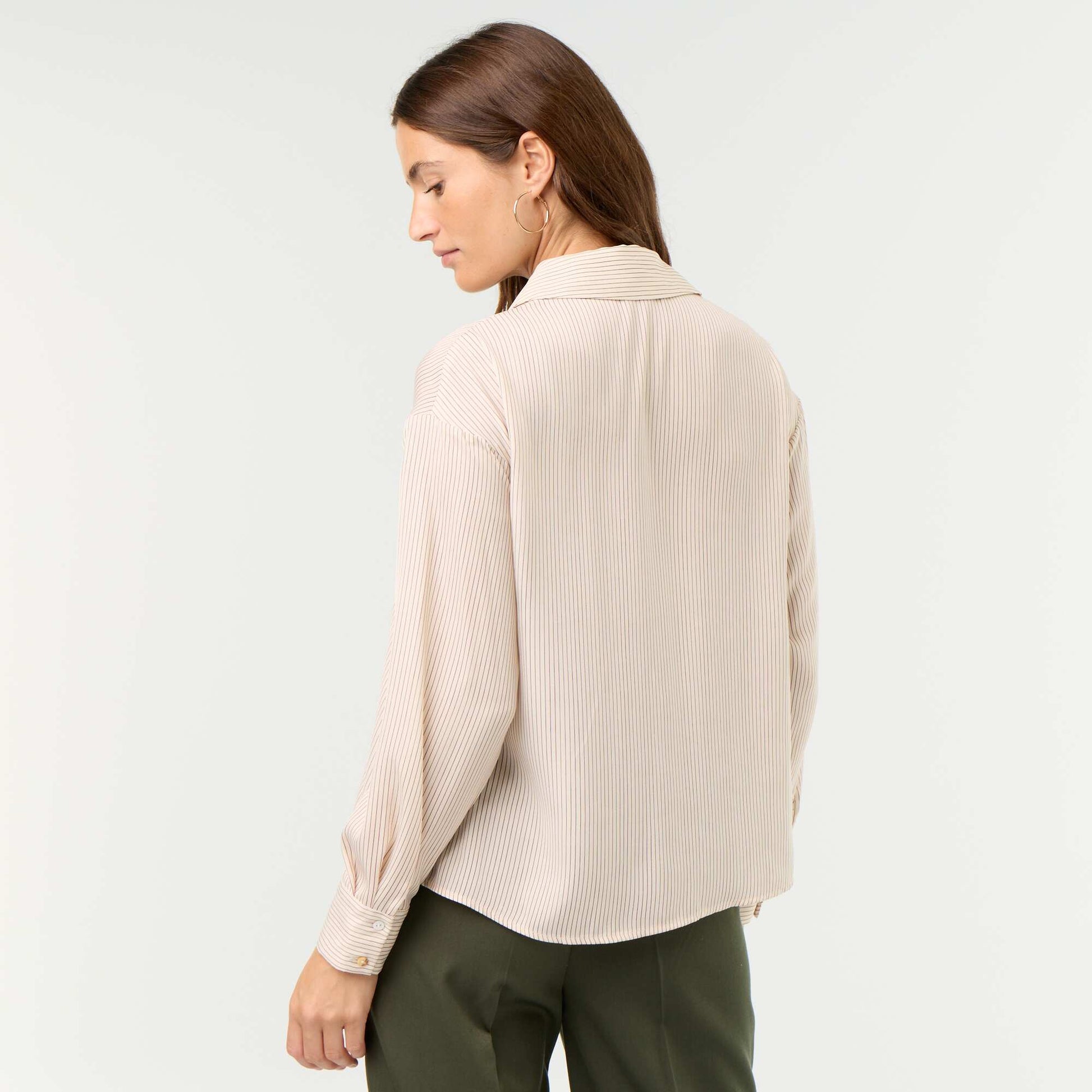 Solid Satin Blouse WHITE