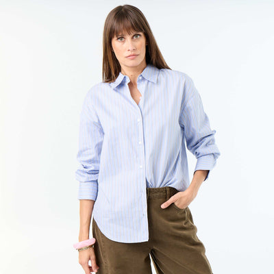 Striped Long-Sleeved Shirt BLUE