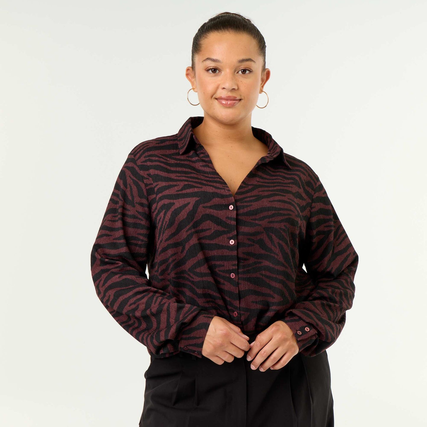 Printed Crêpe Blouse PURPLE