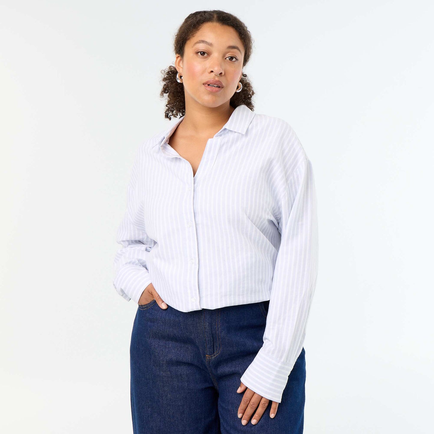 Fluid Striped Oxford Shirt BLUE