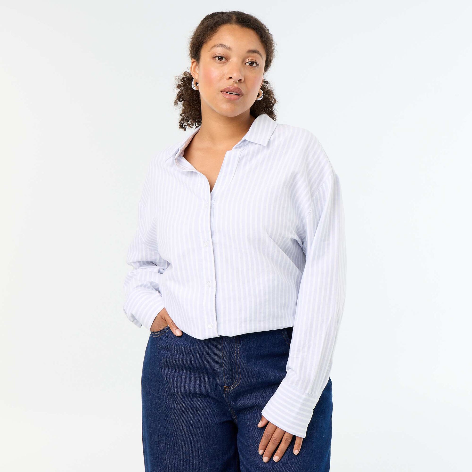 Fluid Striped Oxford Shirt BLUE