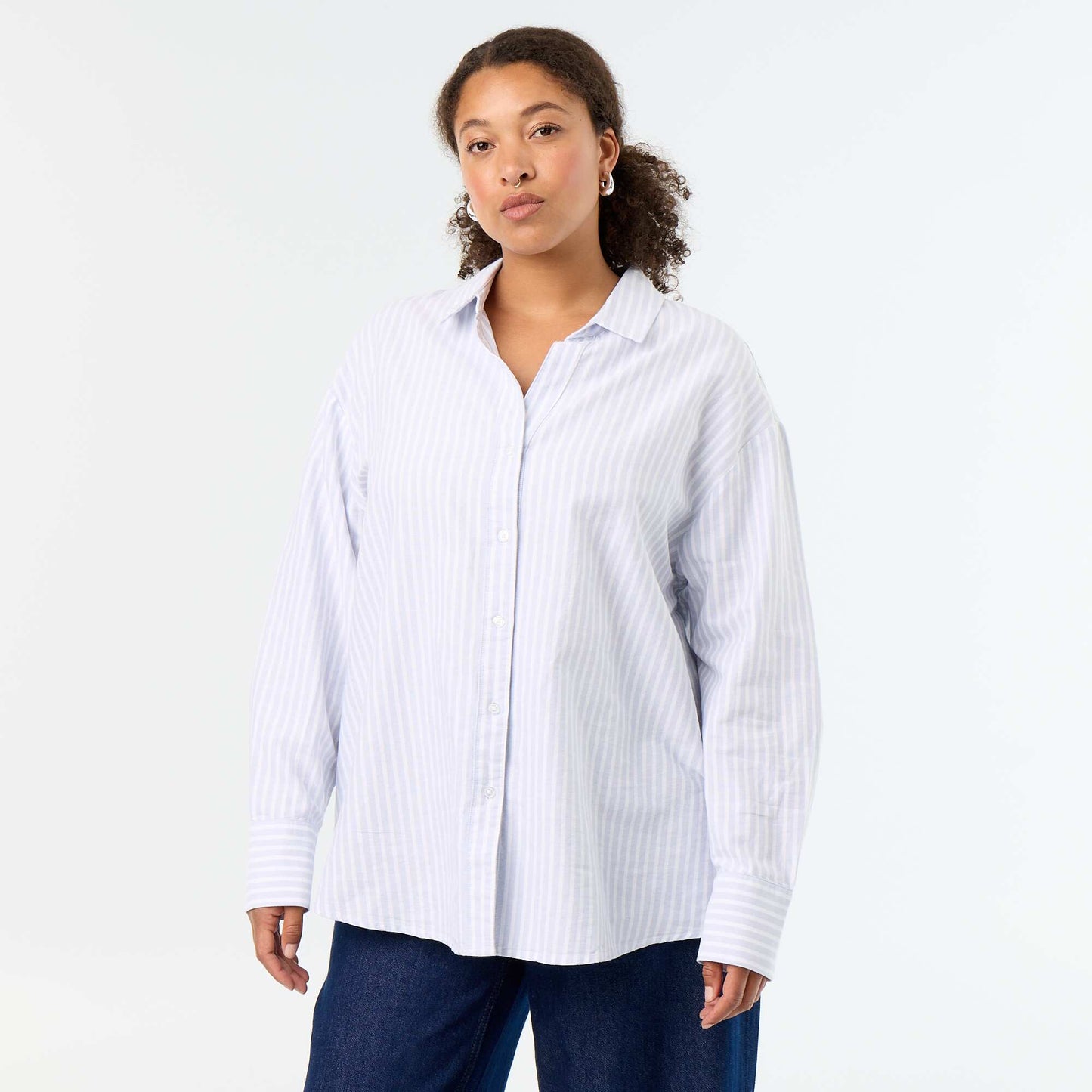 Fluid Striped Oxford Shirt BLUE