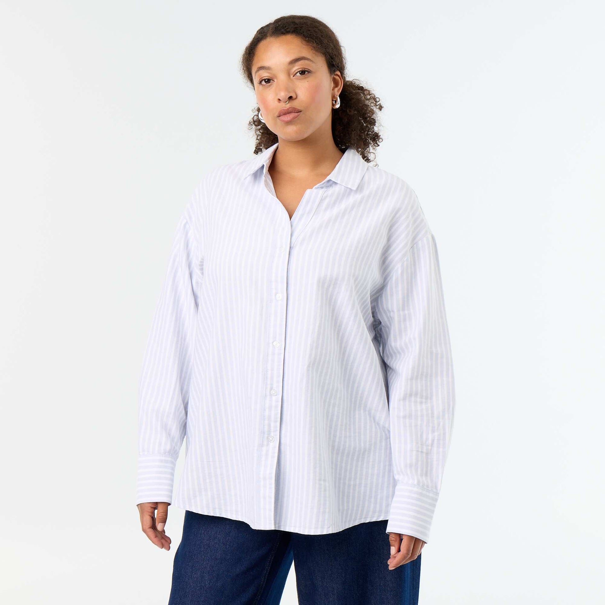 Fluid Striped Oxford Shirt BLUE