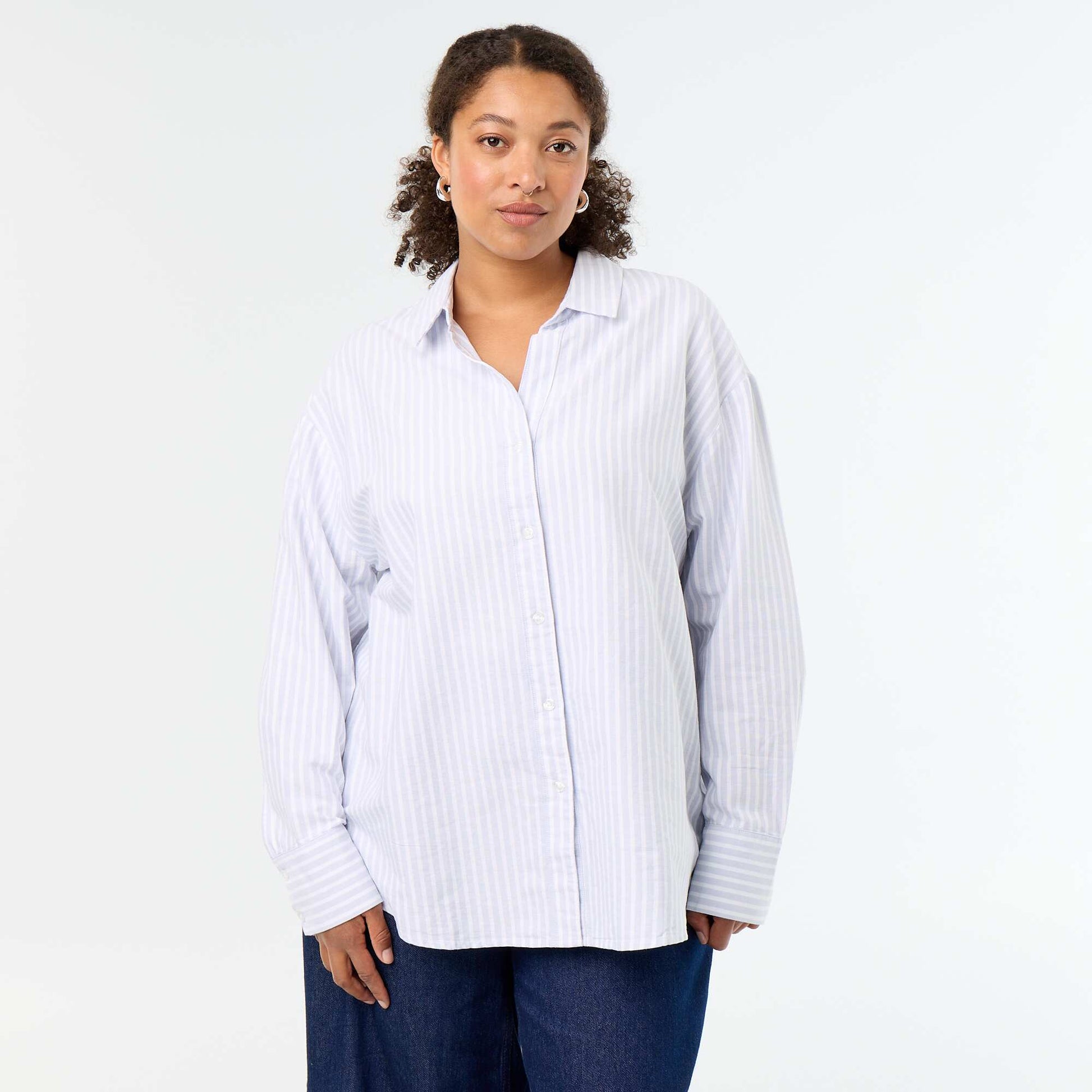 Fluid Striped Oxford Shirt BLUE