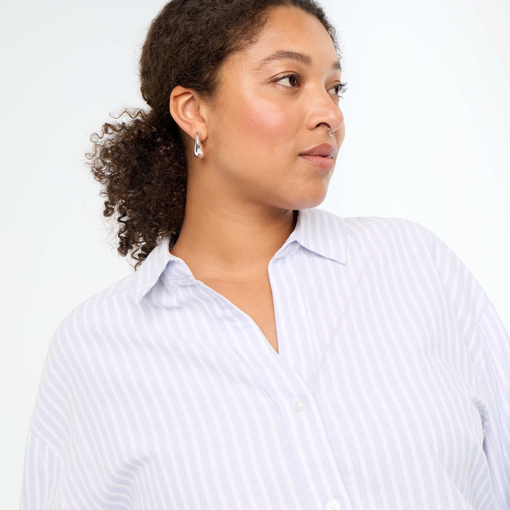 Fluid Striped Oxford Shirt BLUE