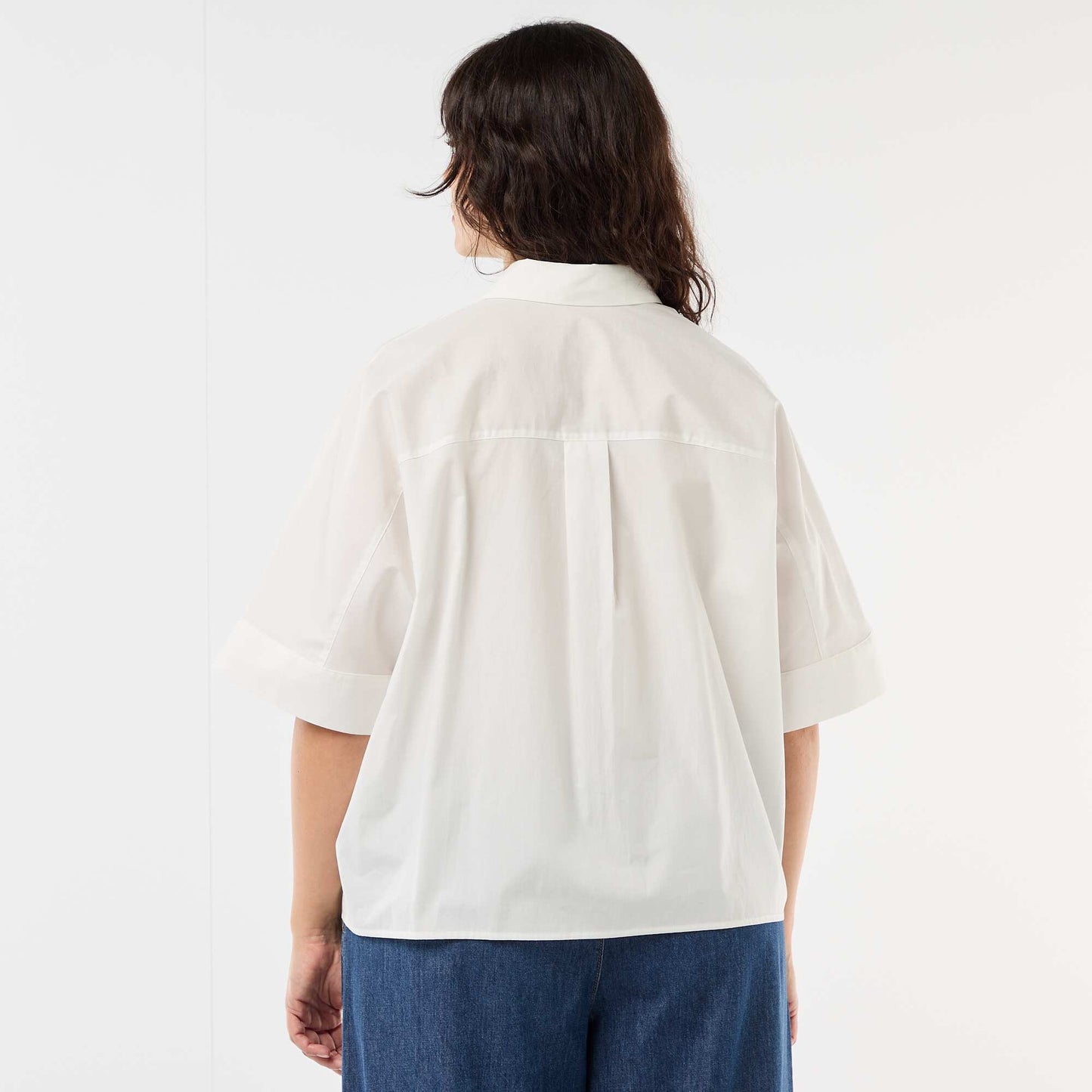 Satin shirt with starfish buttons WHITE