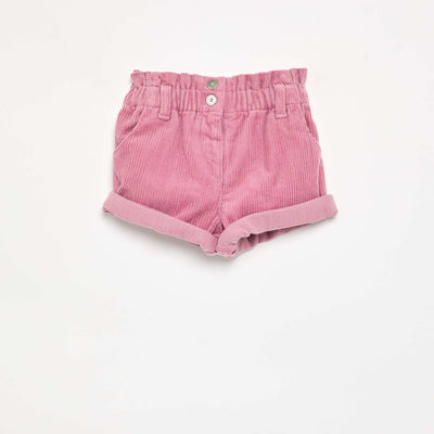 Paperbag corduroy shorts PINK