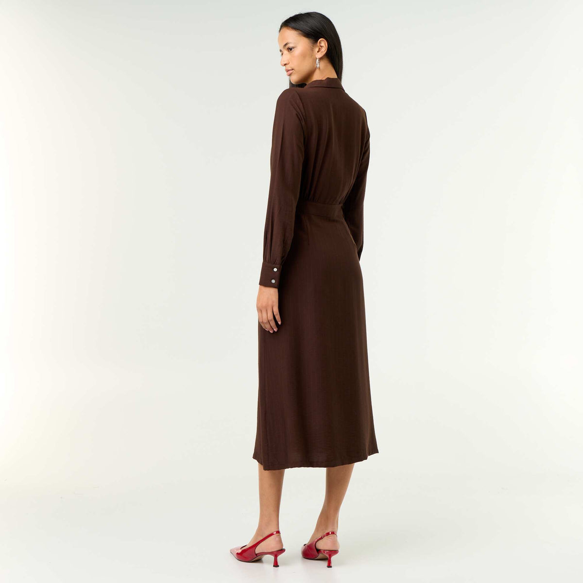 Long Shirt Dress BROWN