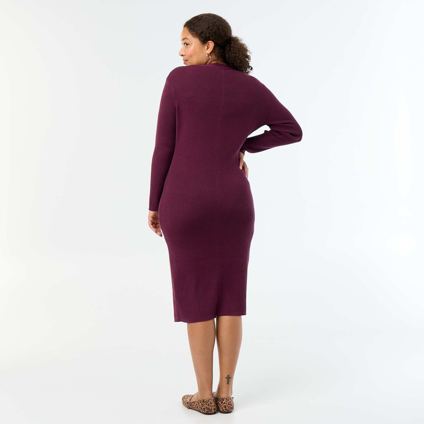 Long ribbed dress PINK