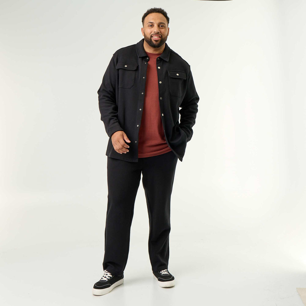 Pique Knit Joggers BLACK