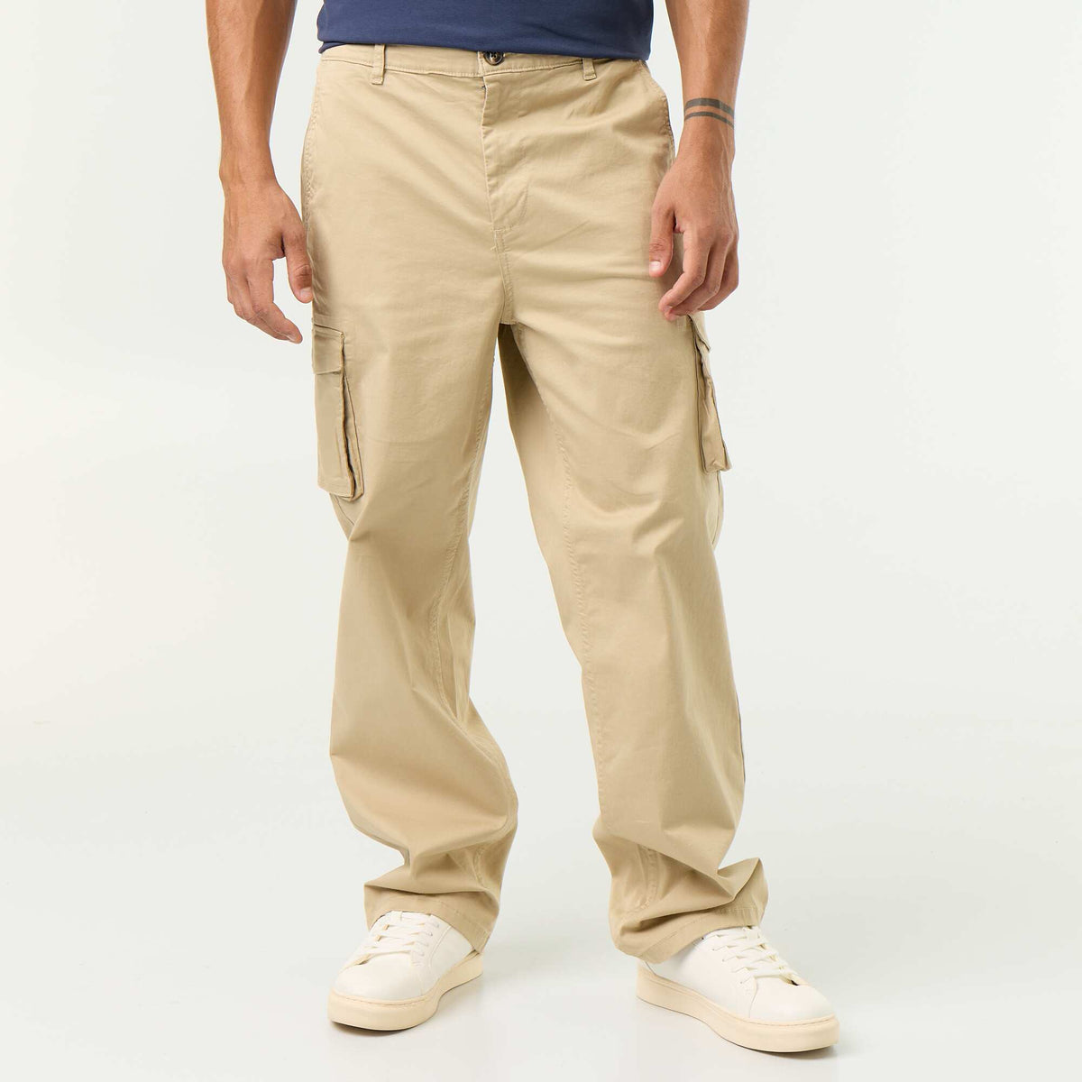 Regular Fit Multi-Pocket Trousers BEIGE