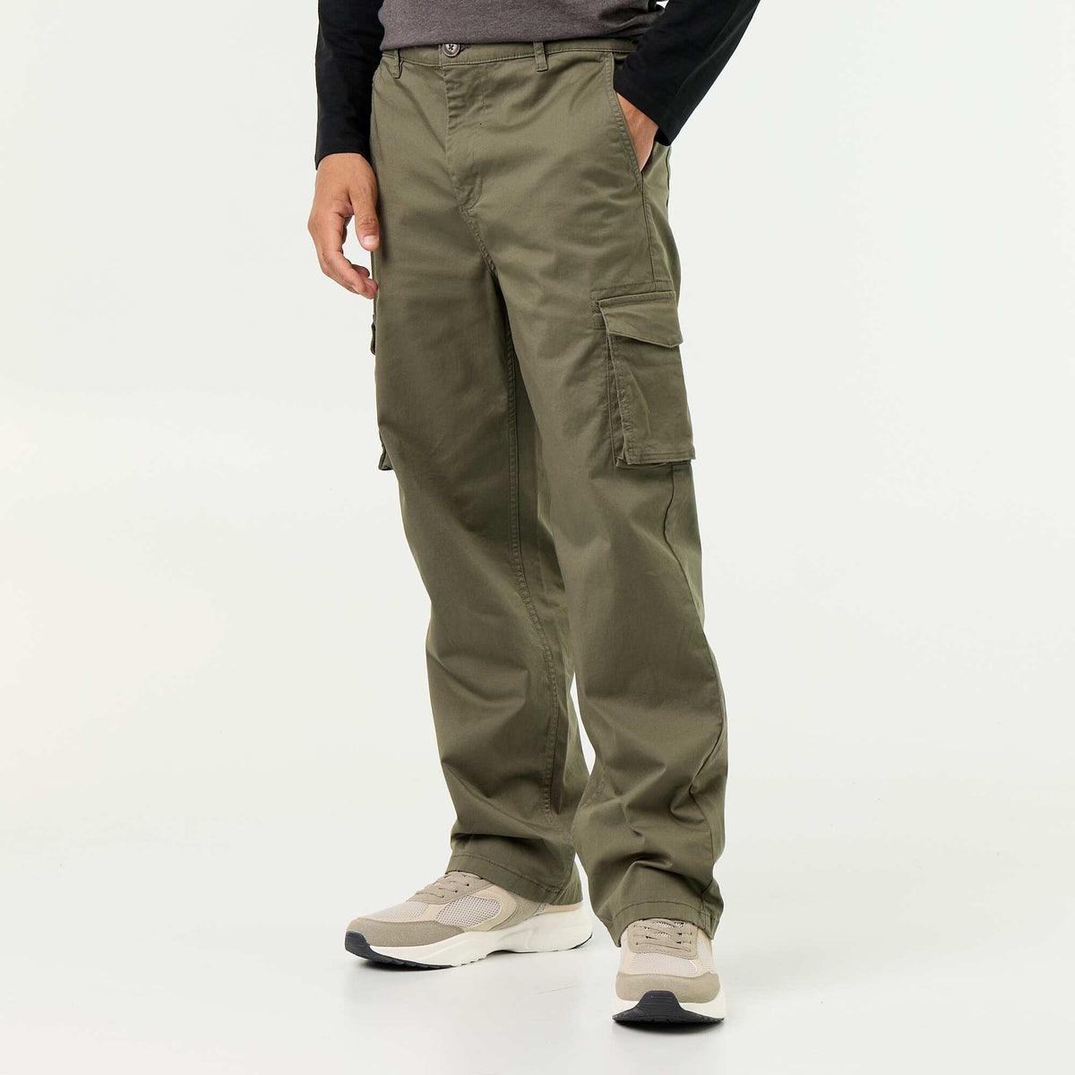 Regular Fit Multi-Pocket Trousers GREEN