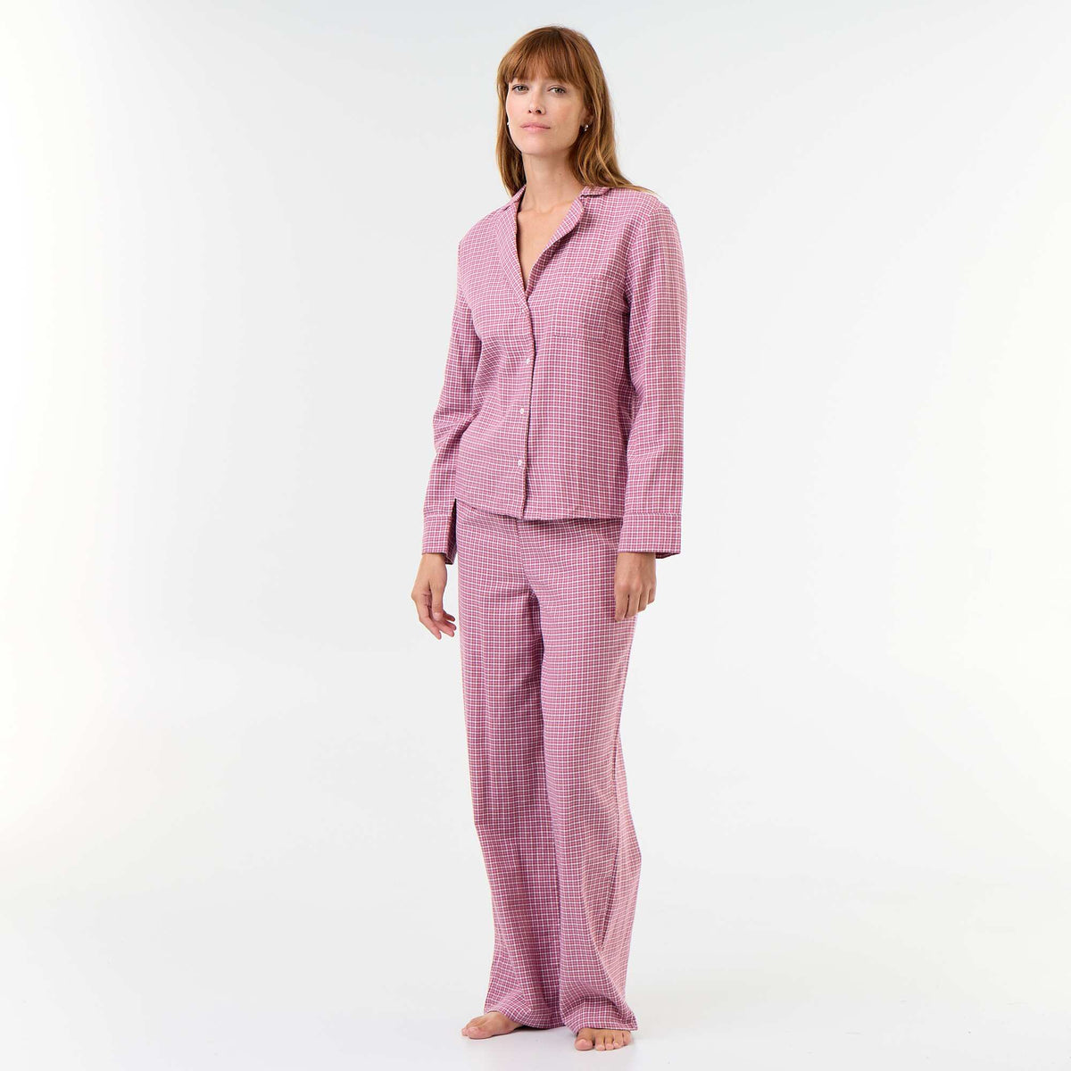 Patterned 2-Piece Pajama Set: Shirt + Pants PINK