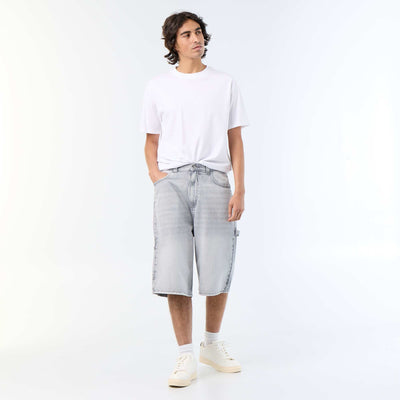 Carpenter style denim shorts GREY