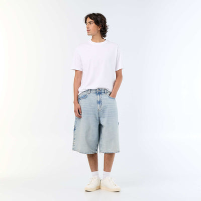 Carpenter style denim shorts BLUE