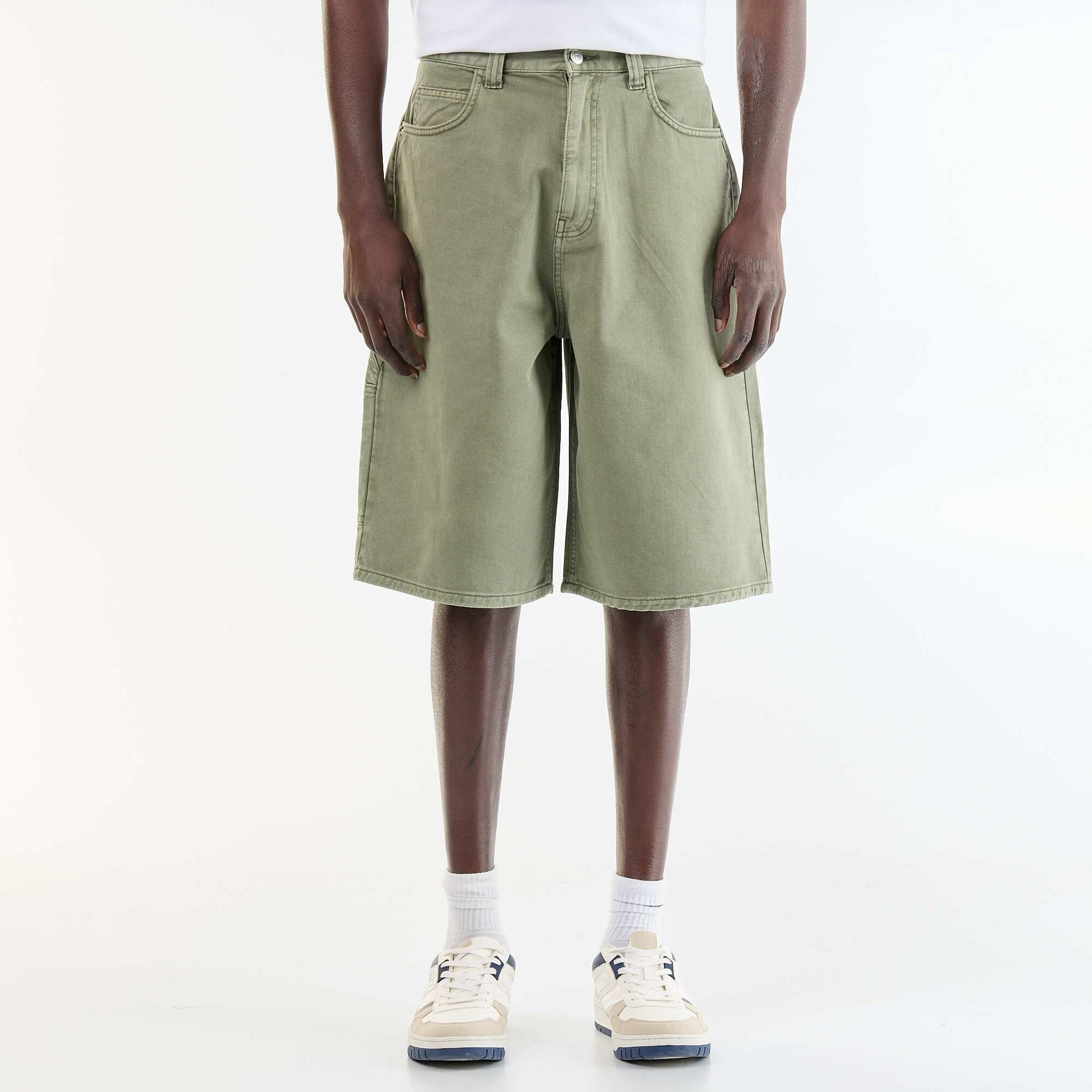 Carpenter style denim shorts KHAKI