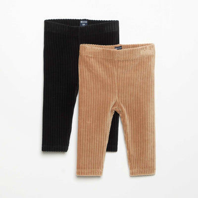 Pack of 2 corduroy leggings BLACK