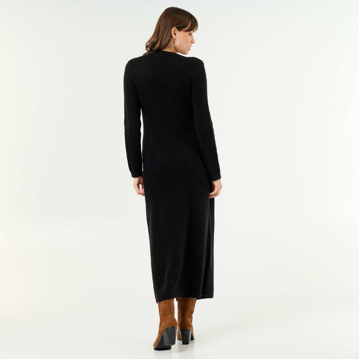 Blended Wool Maternity Dress BLACK