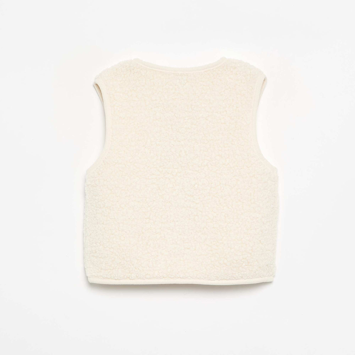 Sleeveless Faux Shearling Vest WHITE
