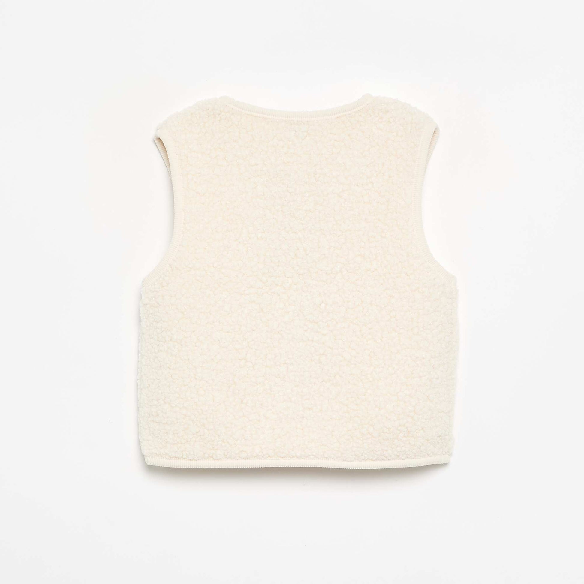 Sleeveless Faux Shearling Vest WHITE