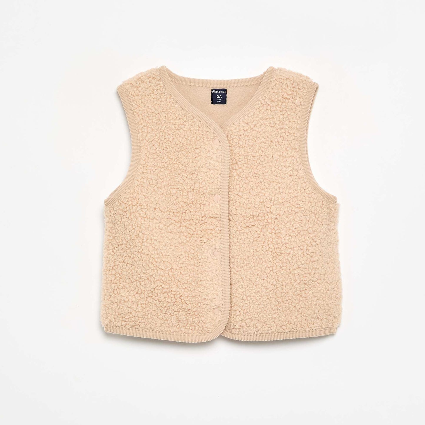 Sleeveless Faux Shearling Vest BEIGE