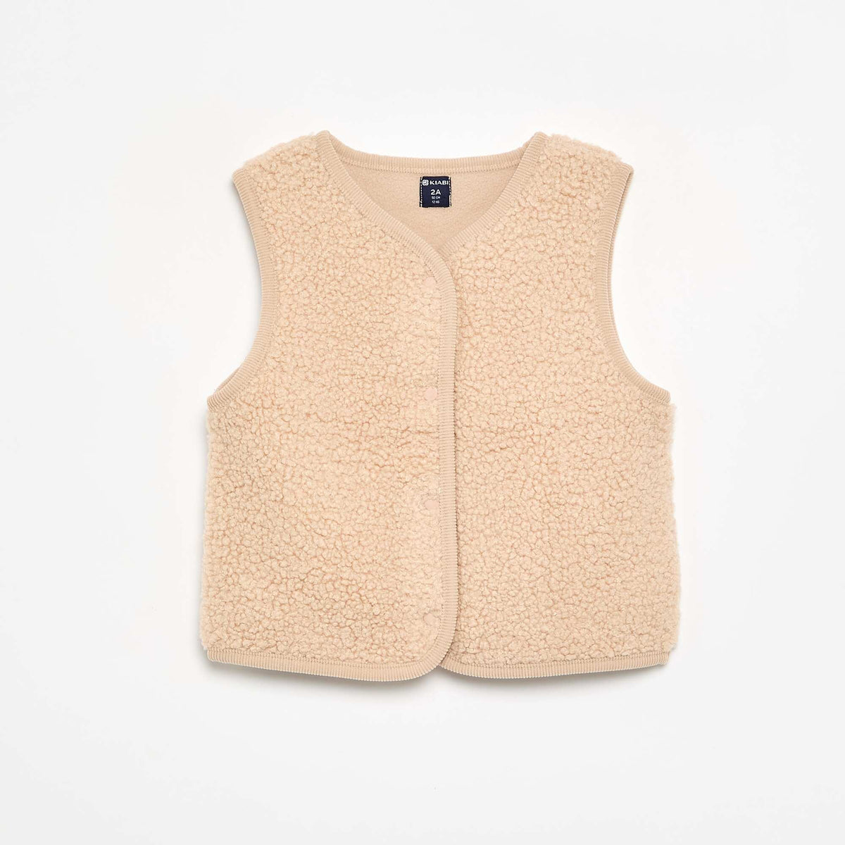 Sleeveless Faux Shearling Vest BEIGE