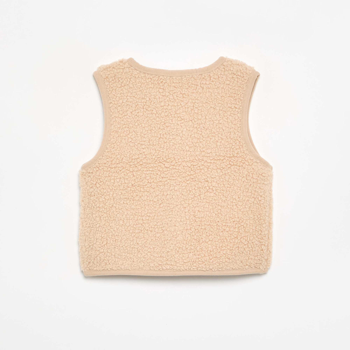 Sleeveless Faux Shearling Vest BEIGE