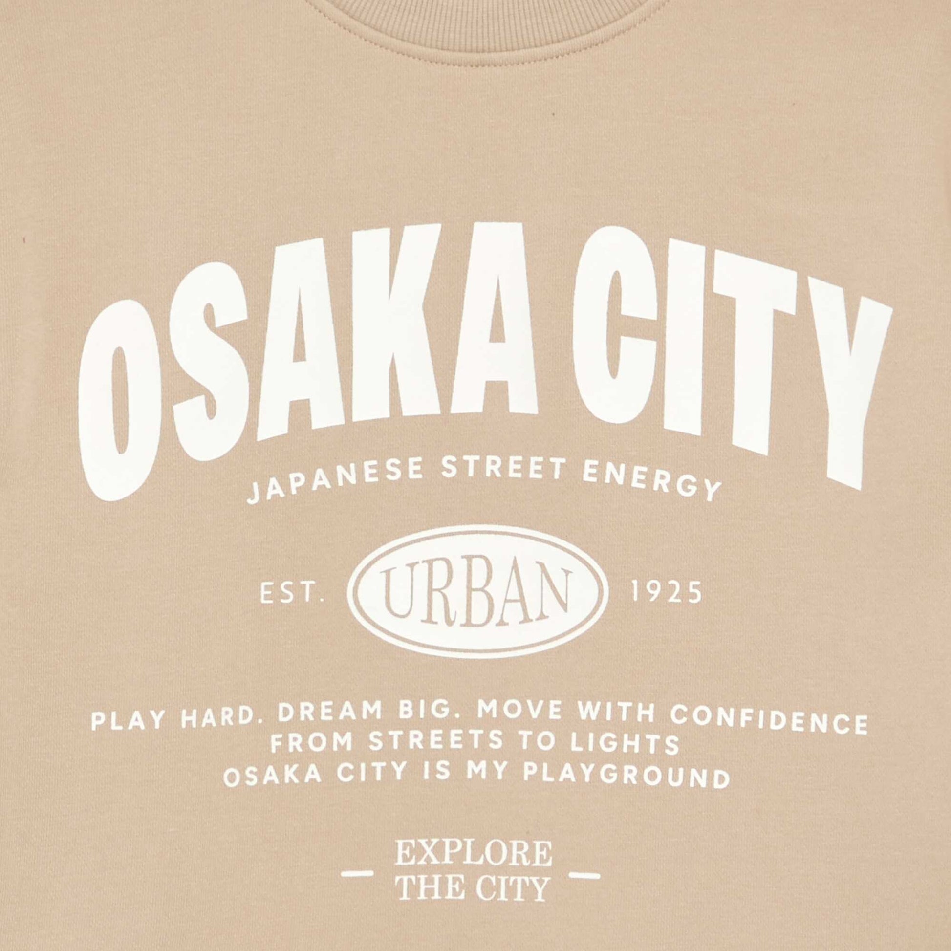 Short-sleeved printed T-shirt BEIGE
