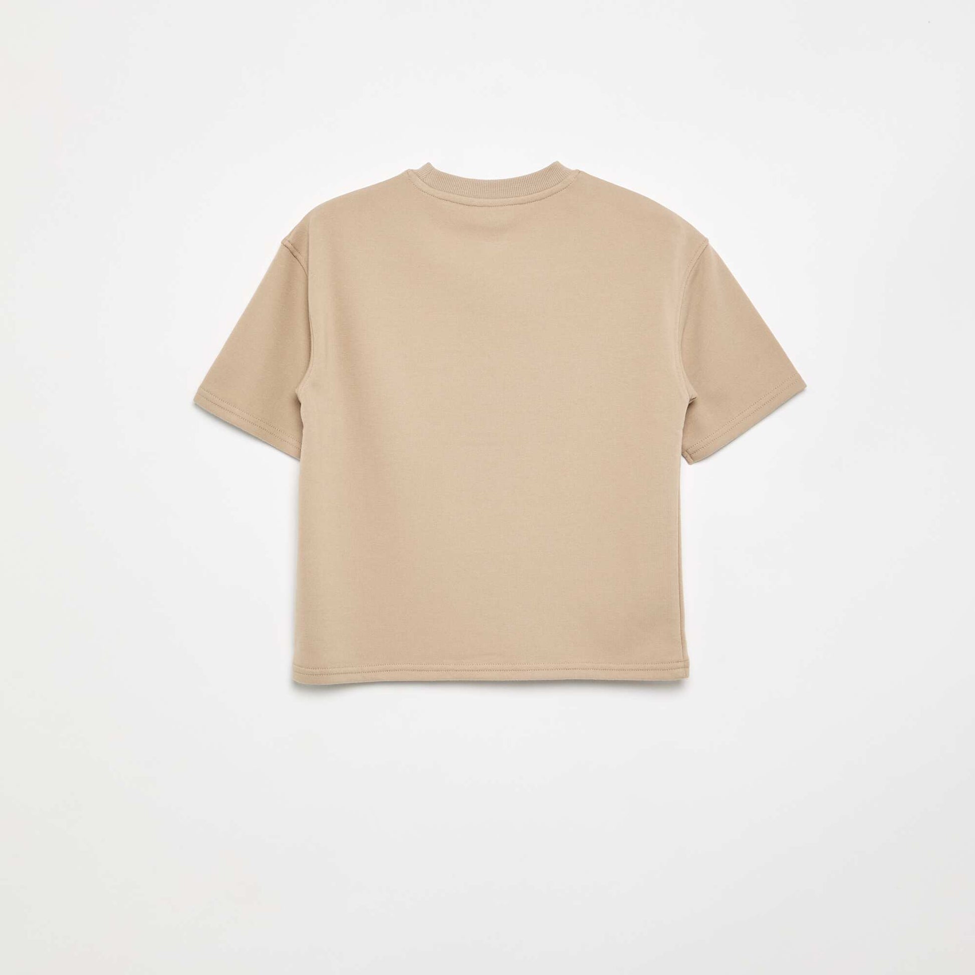 Short-sleeved printed T-shirt BEIGE