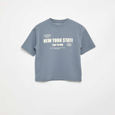 Short-sleeved printed T-shirt BLUE
