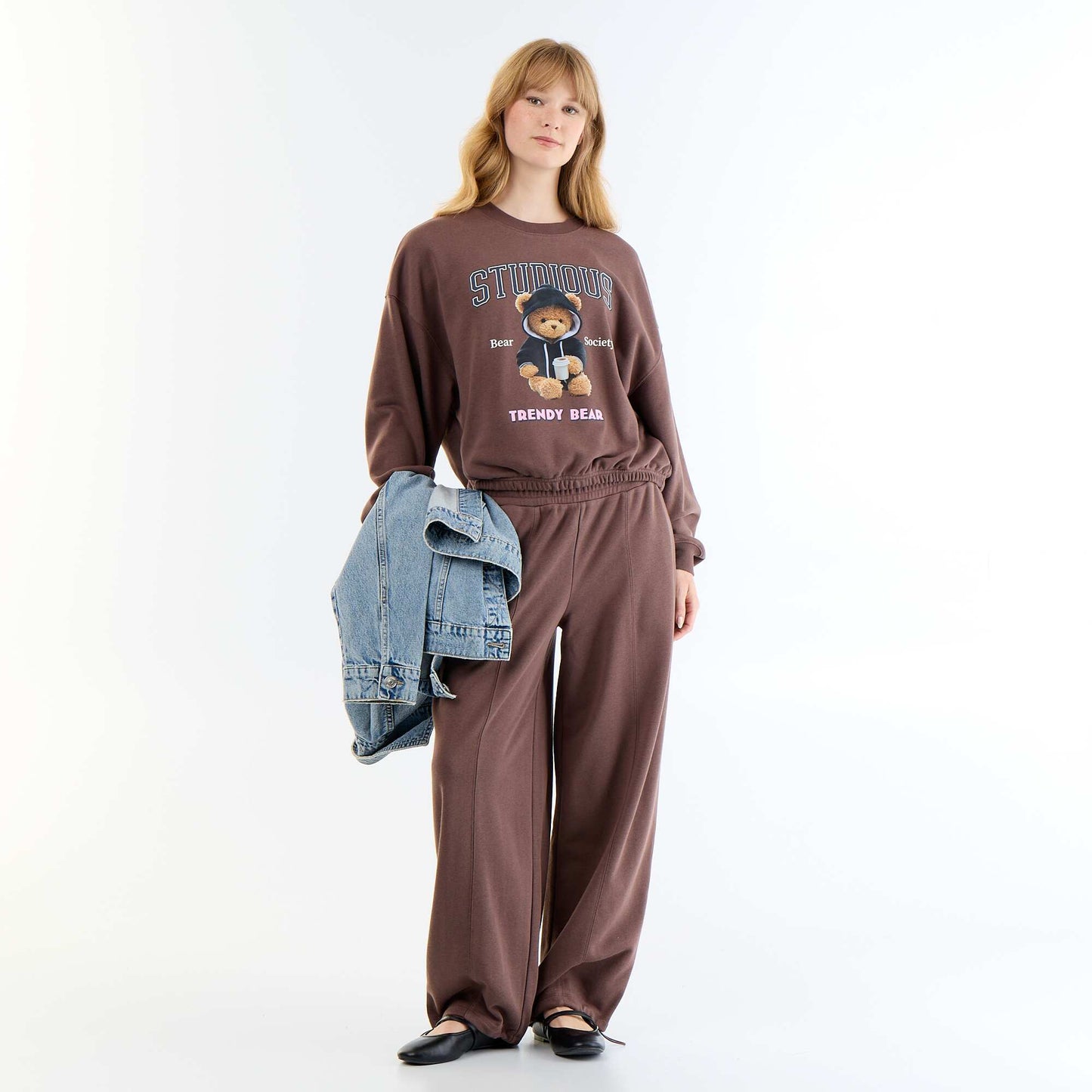 Crop top sweatshirt BROWN