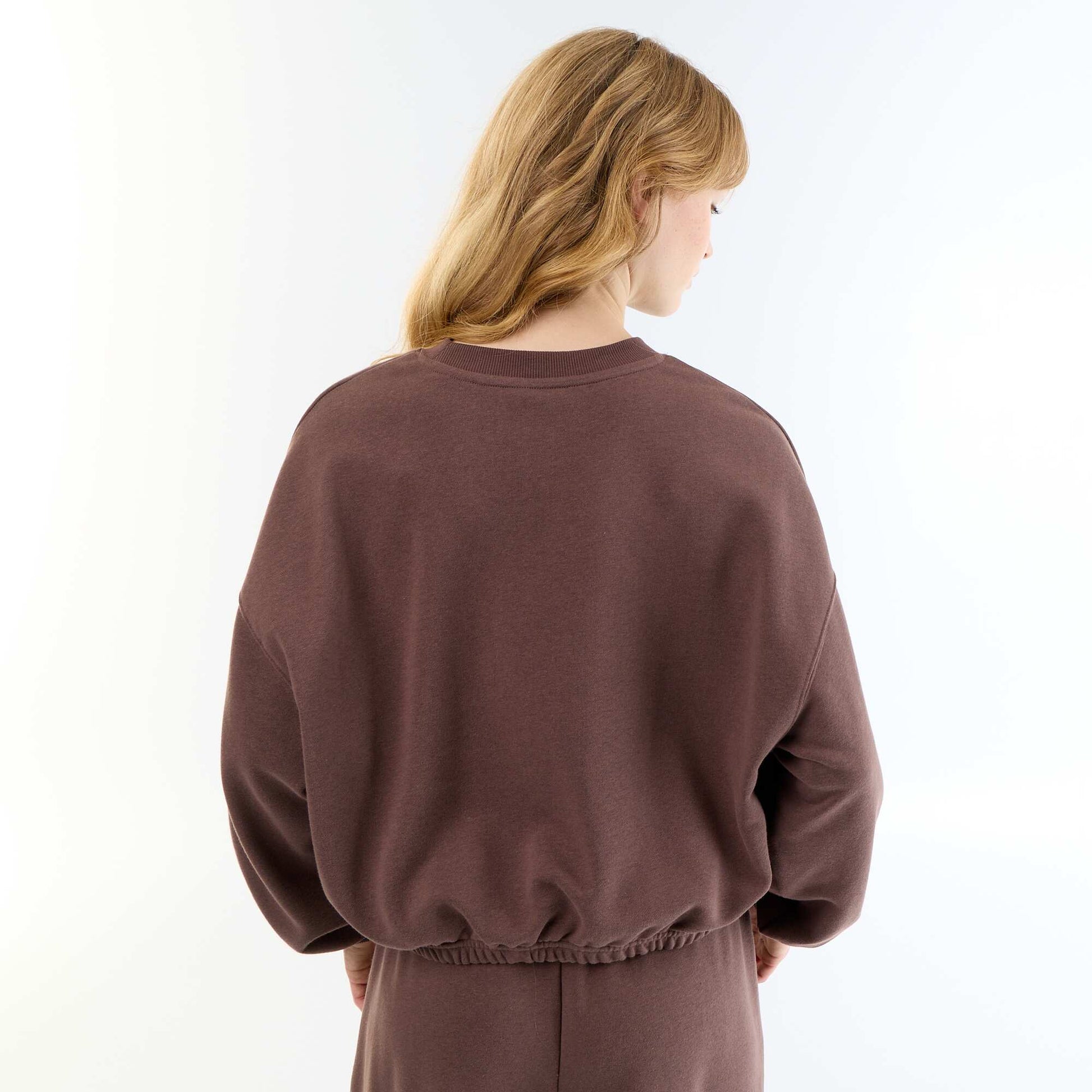Crop top sweatshirt BROWN