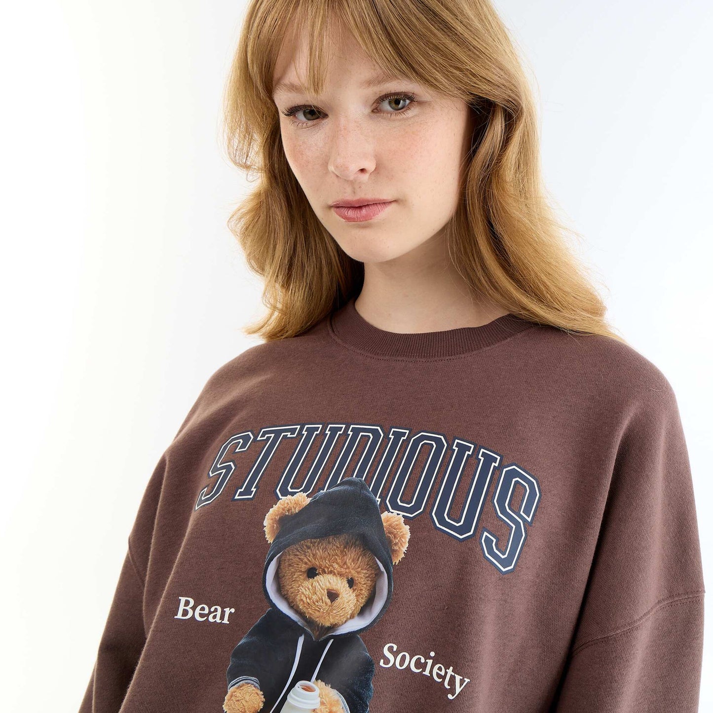 Crop top sweatshirt BROWN