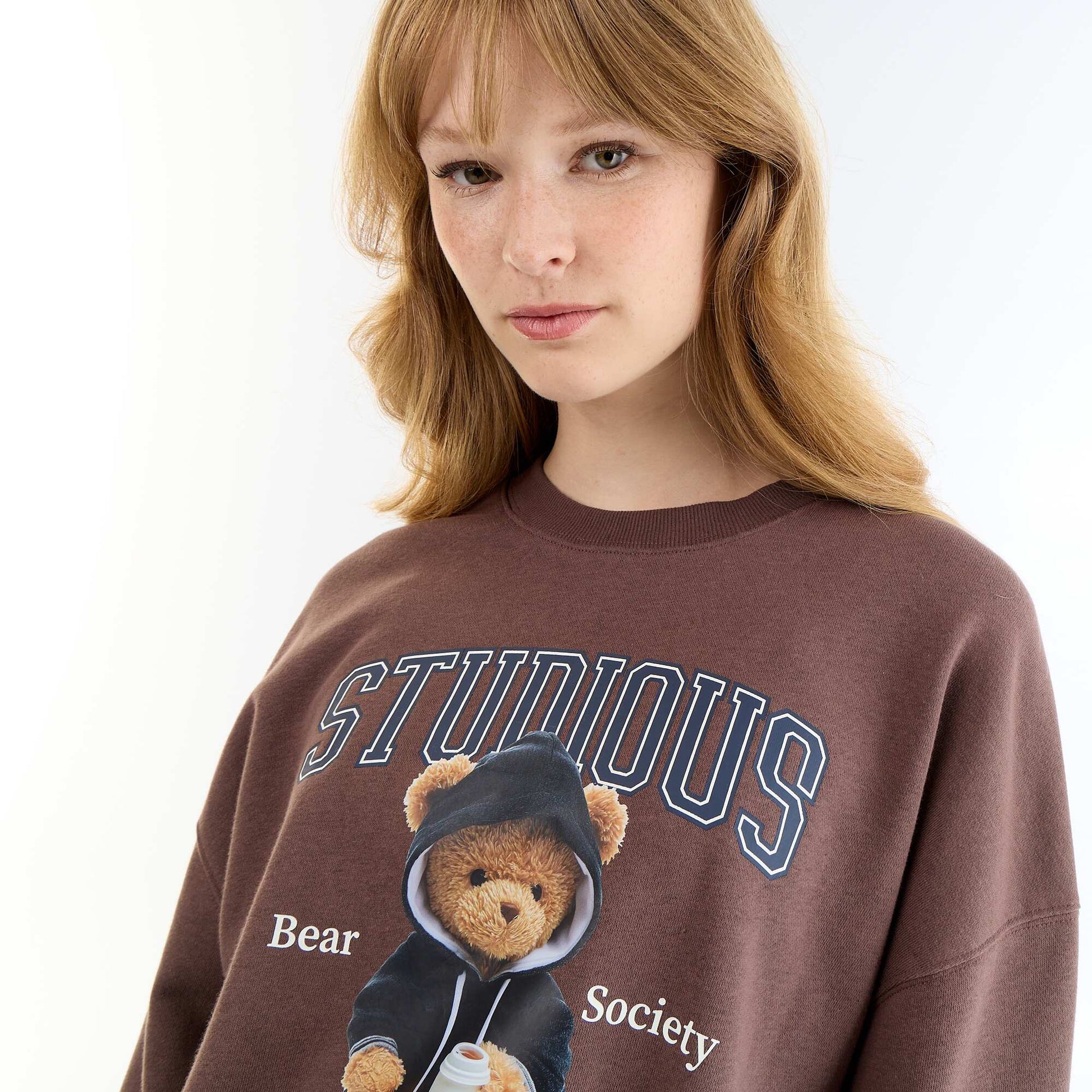 Crop top sweatshirt BROWN